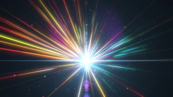 Flerfärgad Glödande Och Böljande Supernova Light Burst Looping Bakgrund — Stockvideo