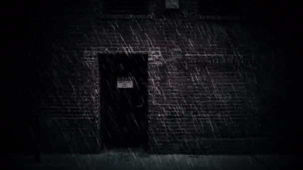 Вітряний Сильний Дощ Міське Місто Цегляна Будівля Петля Фону — стокове відео