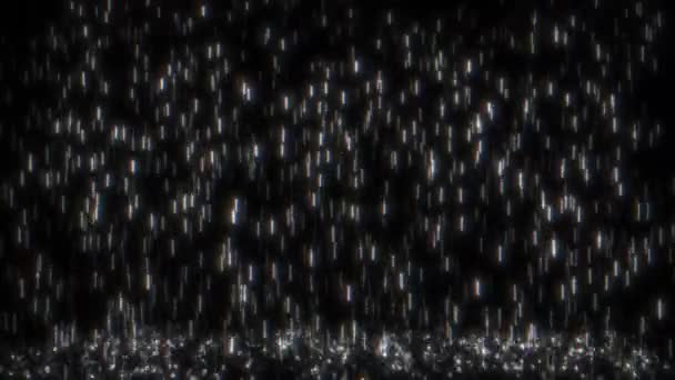 Świecące Monochromatyczne Ciężkie Opady Deszczu Podłoga Pętli Tła — Wideo stockowe