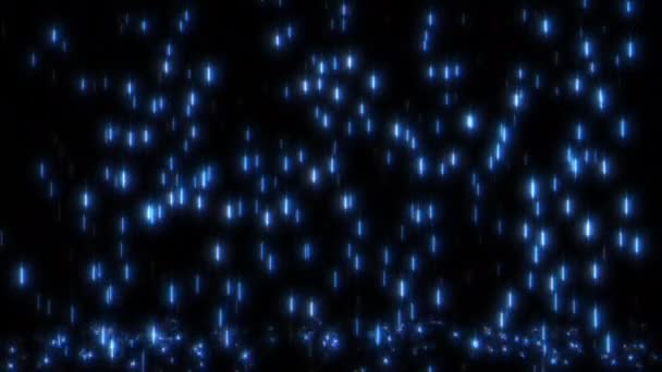 Glowing Blue Rain Floor Hintergrundschleife — Stockvideo