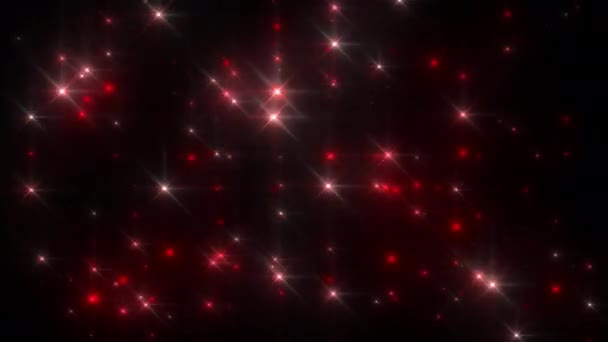 Volando Lejos Red Disco Star Flash Looping Fondo — Vídeos de Stock