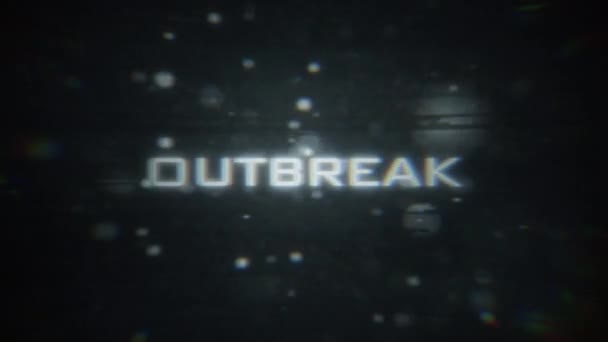 Digitale Anzeige Von Outbreak Mit Partikeln Und Störenden Verzerrungen — Stockvideo