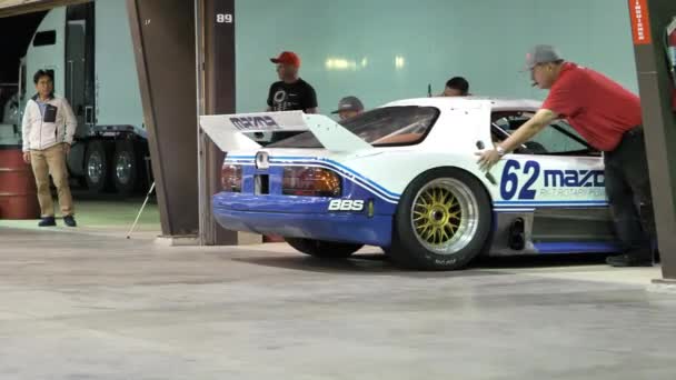 Fontana California Usa Nov 2019 Racecar Preperations Sevenstock Rotary Engine — Stock Video