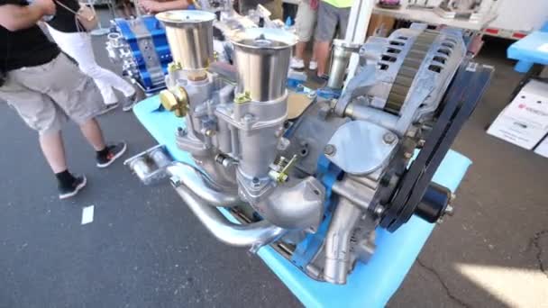 Fontana California Noviembre 2018 Mazda Engine Display Sevenstock Evento Entusiasta — Vídeos de Stock