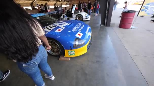 Fontana Kalifornia Usa Listopada 2018 Mazda Race Cars Autoclub Speedway — Wideo stockowe