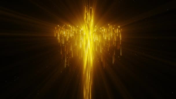 Izolált csökkenő arany fény csík Szent Kereszt hurok háttér