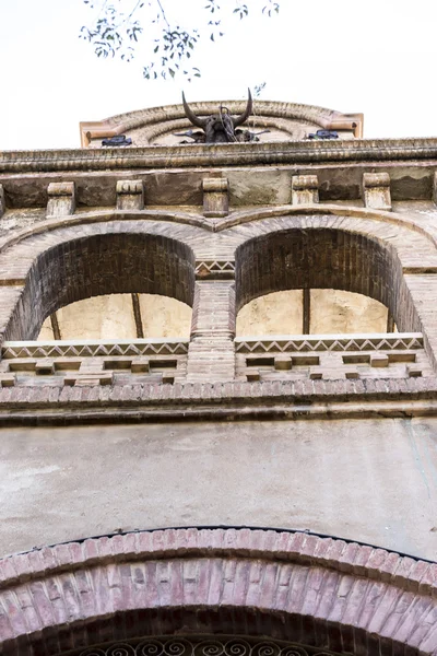 Vista sobre plaza de toros en el centro de Castellón — Foto de Stock