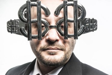 işadamı Doları şeklinde gözlüklü