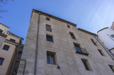 Cuenca, dünya heri İspanyol şehir eski ve tipik evleri