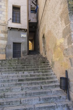 Cuenca, dünya heri İspanyol şehir eski ve tipik evleri