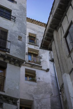 Cuenca, dünya heri İspanyol şehir eski ve tipik evleri