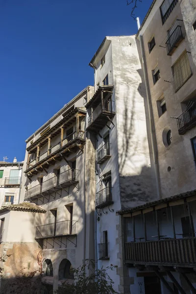 世界ヘリ スペイン クエンカの街の古い、典型的な住宅 — ストック写真