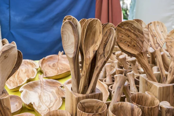 Kitchen utensils made of wood