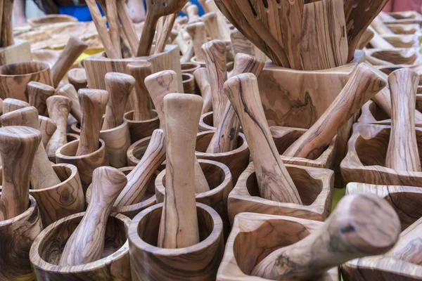 Mortel gemaakt van hout — Stockfoto