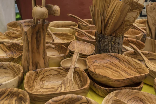 Kitchen utensils made of wood