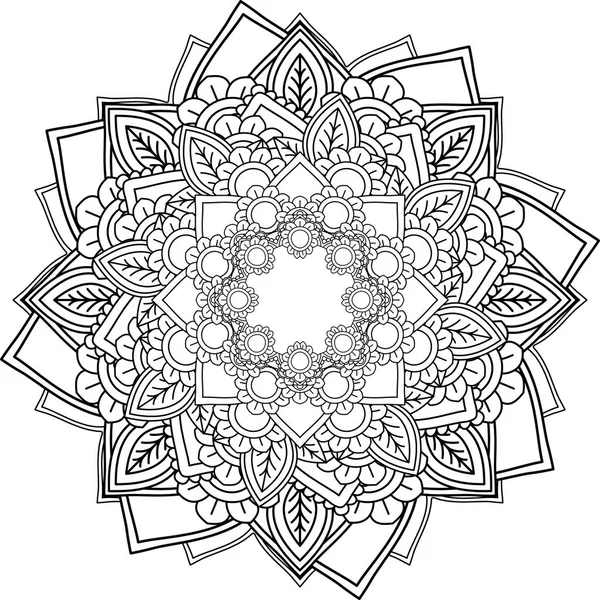 page de coloriage floral mandala pour livre de coloriage adulte, page de  coloriage mandala noir et blanc, dessin au trait doodle dessiné à la main  pour l'intérieur de la page de coloriage