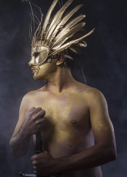 Fantasie gouden warrior — Stockfoto