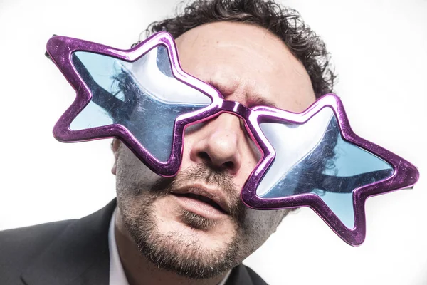 Empresario con gafas de estrella pop — Foto de Stock