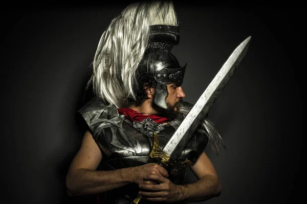 Roman centurion with armor — Stock Photo, Image