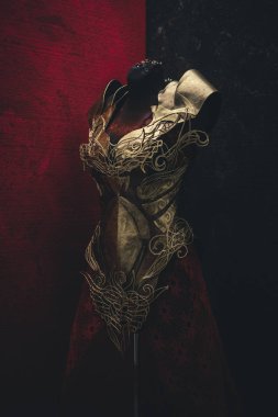 Kadınlar için metal altın zırh