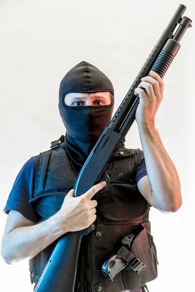 Muž je ozbrojen kukla — Stock fotografie