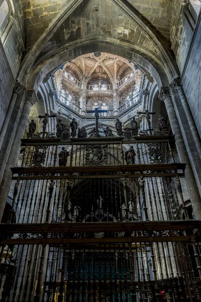 Arcos Arquitetônicos Medievais Dentro Catedral Ourense Espanha Estilo Gótico — Fotografia de Stock