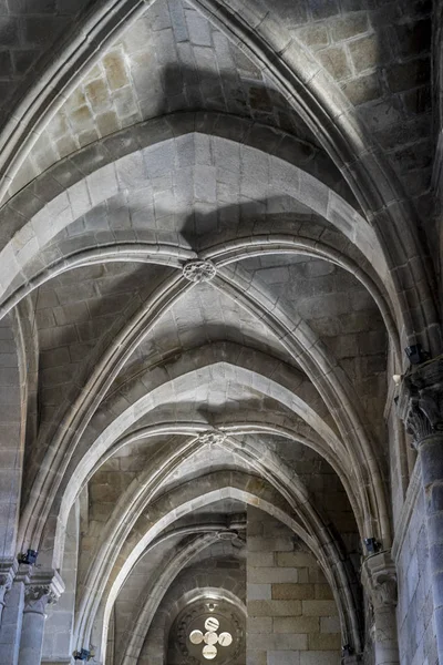 Dieu Architecture Gothique Médiévale Intérieur Une Cathédrale Espagne Pierres Belles — Photo