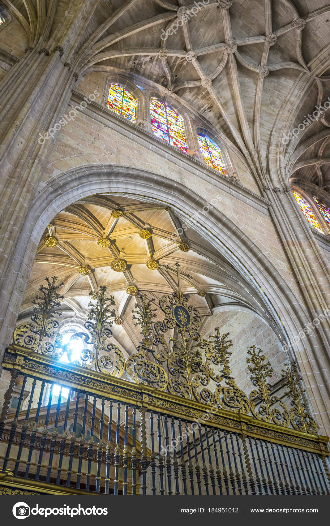 Faith Interior Gothic Cathedral Segovia Columns Arches Large
