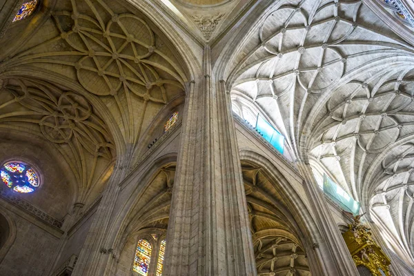 Innenraum Der Gotischen Kathedrale Von Segovia Spanien — Stockfoto