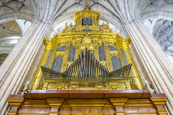 Gothic Cathedral Segovia Monumental Pipe Organ — Stock Photo, Image