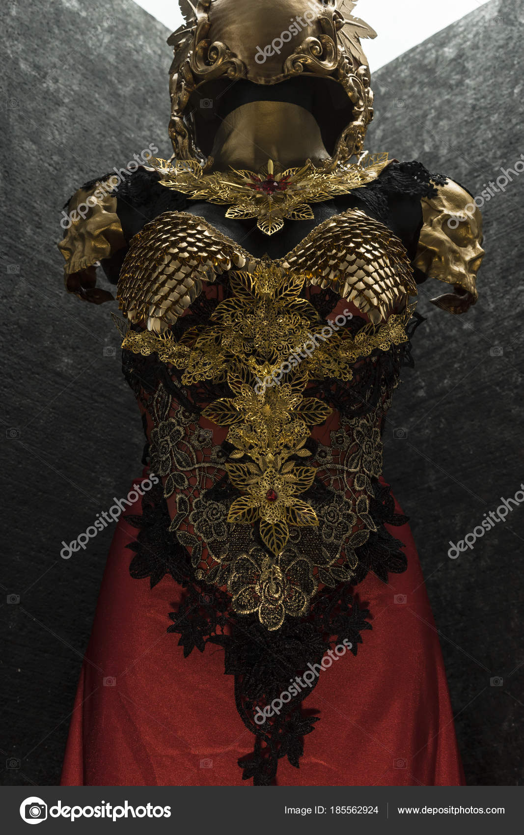 Knight Gold Armor Metal Pieces Handmade Has Golden Breastplate