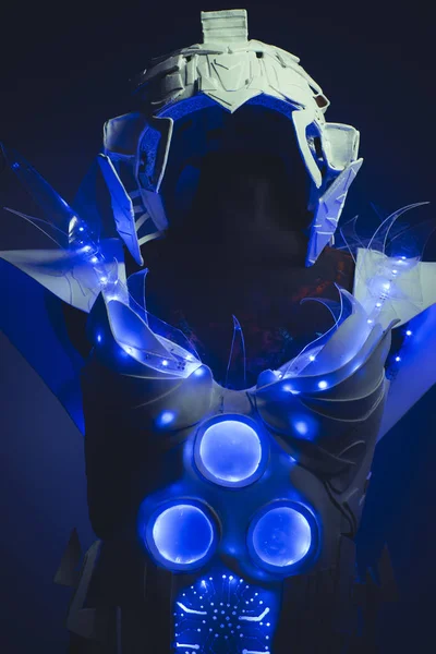 Érzékelő Mechanikai Kék Fűző Kézzel Készült Műanyag Figurák Kék Színű — Stock Fotó