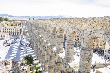 Bir Segovia Roma su kemeri. mimari anıt patrimony insanlık ve uluslararası faiz Unesco tarafından ilan