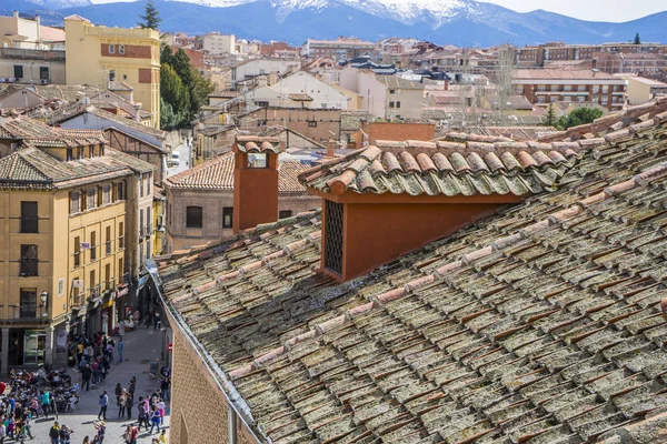 Turismo Vista Aérea Cidade Espanhola Segóvia Cidade Antiga Romana Medieval — Fotografia de Stock