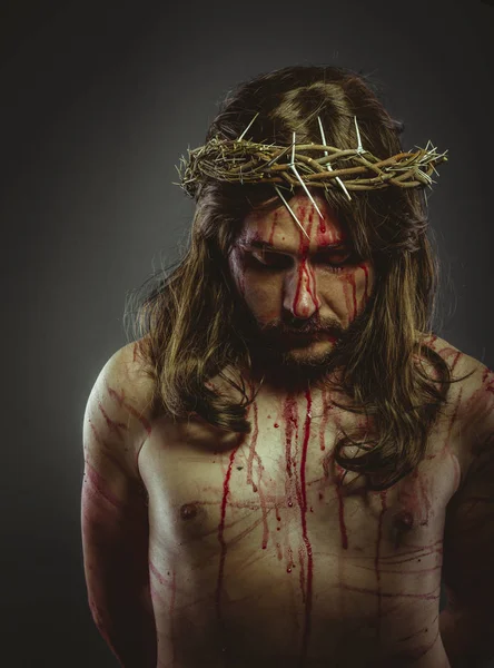 Korsfästelse Representation Golgata Jesus Kristus Korset Heliga Veckan Spanien Mannen — Stockfoto