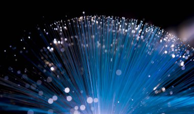 Fibre, fiber optic showing data or internet communication concept clipart
