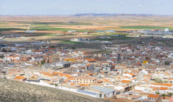 Vista Aérea Consuegra Moinhos Vento Tradicionais Castilla Mancha Toledo Espanha — Fotografia de Stock
