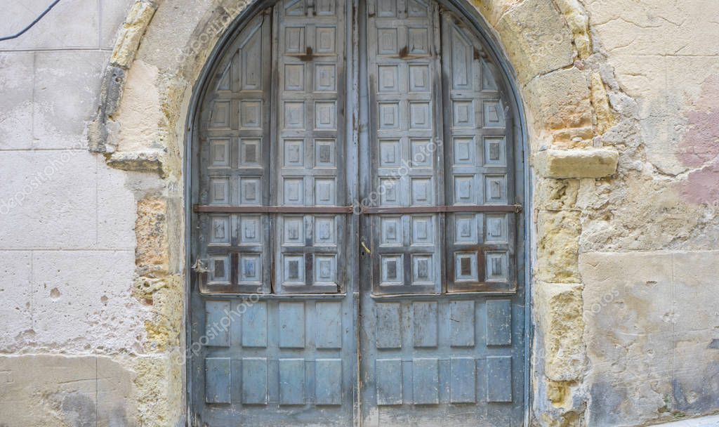 Vintage Medieval Door Spanish City Segovia Old Wooden