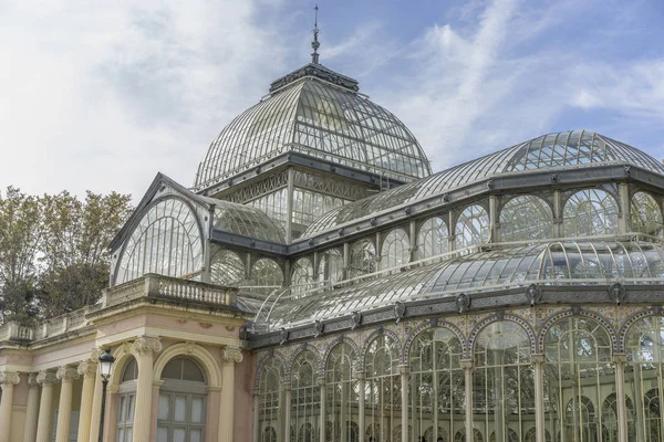 Palais Verre Madrid Dans Jardin Retraite Espagne — Photo