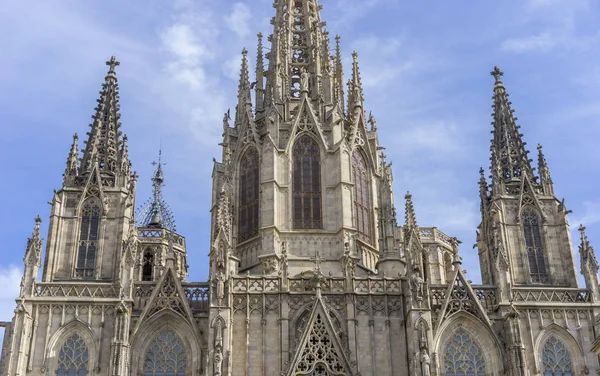 Spirituality Gothic Catholic Cathedral Facade Barcelona Catalonia Spain Built 1298 — Stock Photo, Image