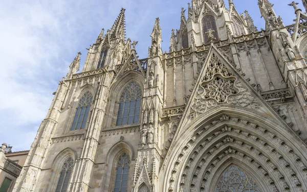 Готичний Католицького Собору Фасадні Барселона Каталонія Іспанії Побудований 1298 — стокове фото