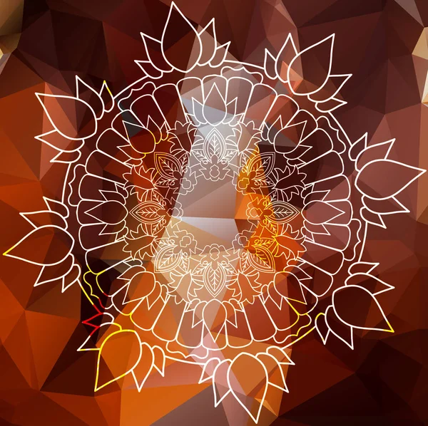 Yoga Mandala Vintage Dekoratif Öğeler Oryantal Desen Düşük Poli Arka — Stok fotoğraf