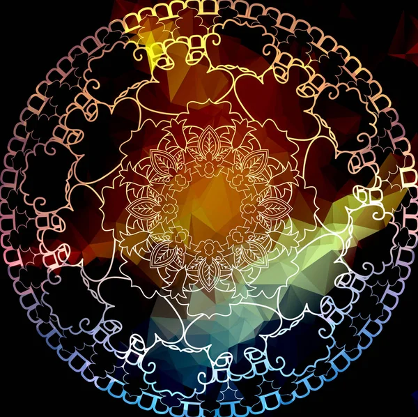 Yoga Mandala Vintage Decorative Elements Oriental Pattern Low Poly Background — Stock Photo, Image