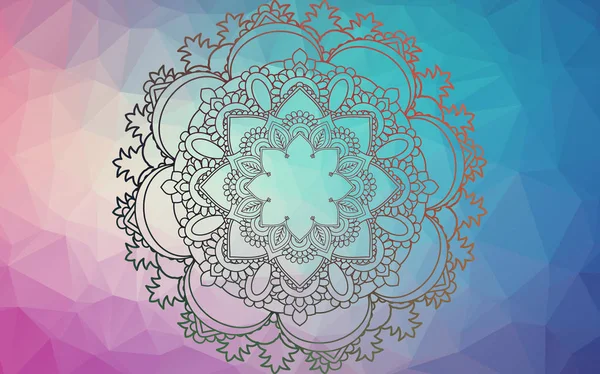 Yoga Mandala Vintage Decorative Elements Oriental Pattern Low Poly Background — Stock Photo, Image