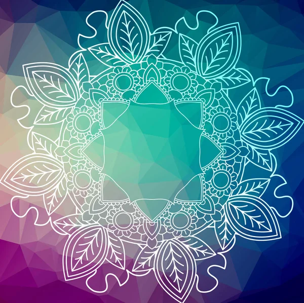 Yoga Mandala Vintage Dekorative Elemente Orientalisches Muster Auf Niedrigem Poly — Stockfoto