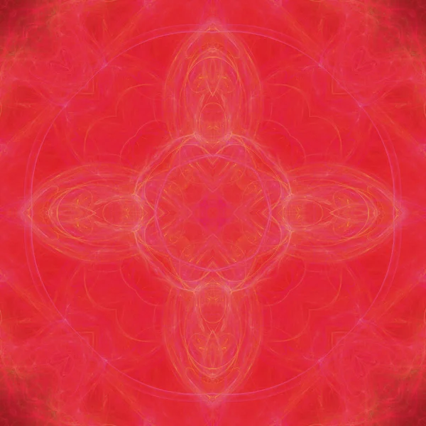 Red Flower Shaped Fractal Mandala Digital Artwork Creative Graphic Design — Stock Photo, Image