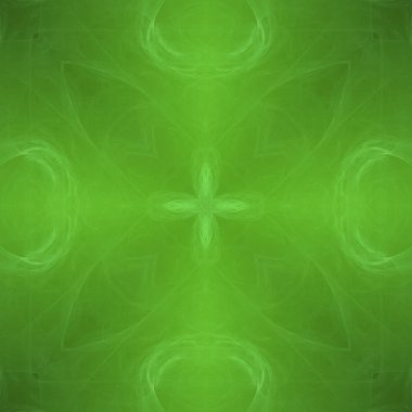 Yeşil çiçek fraktal mandala, yaratıcı grafik tasarım için dijital sanat şeklinde. Renkli parlak soyut desen, fraktal arka planı için