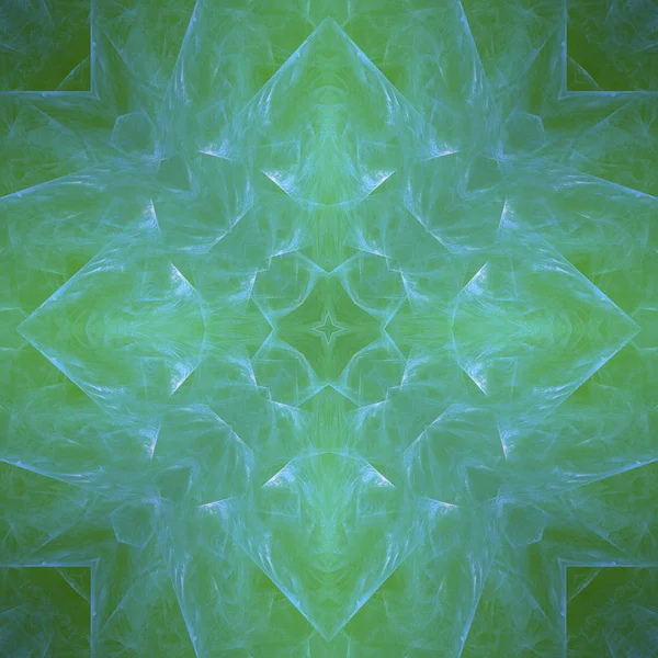 Mandala Fractal Forma Flor Verde Obra Arte Digital Para Diseño — Foto de Stock