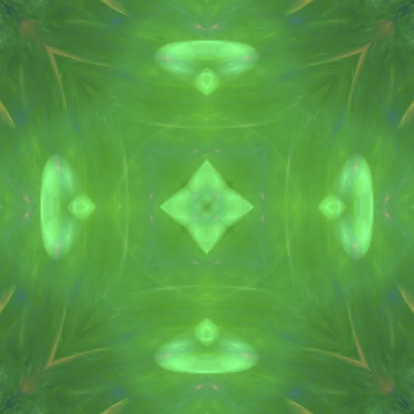 Mandala Fractal Forme Fleur Verte Illustration Numérique Pour Conception Graphique — Photo