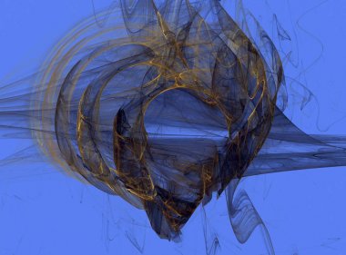 Mavi şekilli fraktal arka plan, dijital sanat yaratıcı grafik tasarım için. Renkli parlak soyut desen, modern gelecek